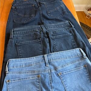 NYDJ Women's High Rise Jeans in Dark and Light Blue. Inseam 29 “-